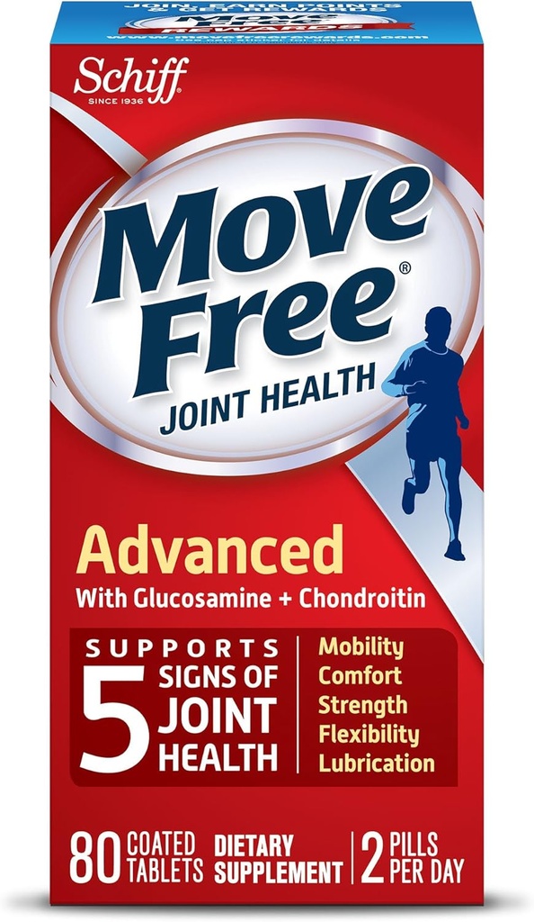 Pindahkan Free Advanced, 80 tablet - Tambahan Kesehatan Gabungan dengan Glucosamin dan Chondroitin