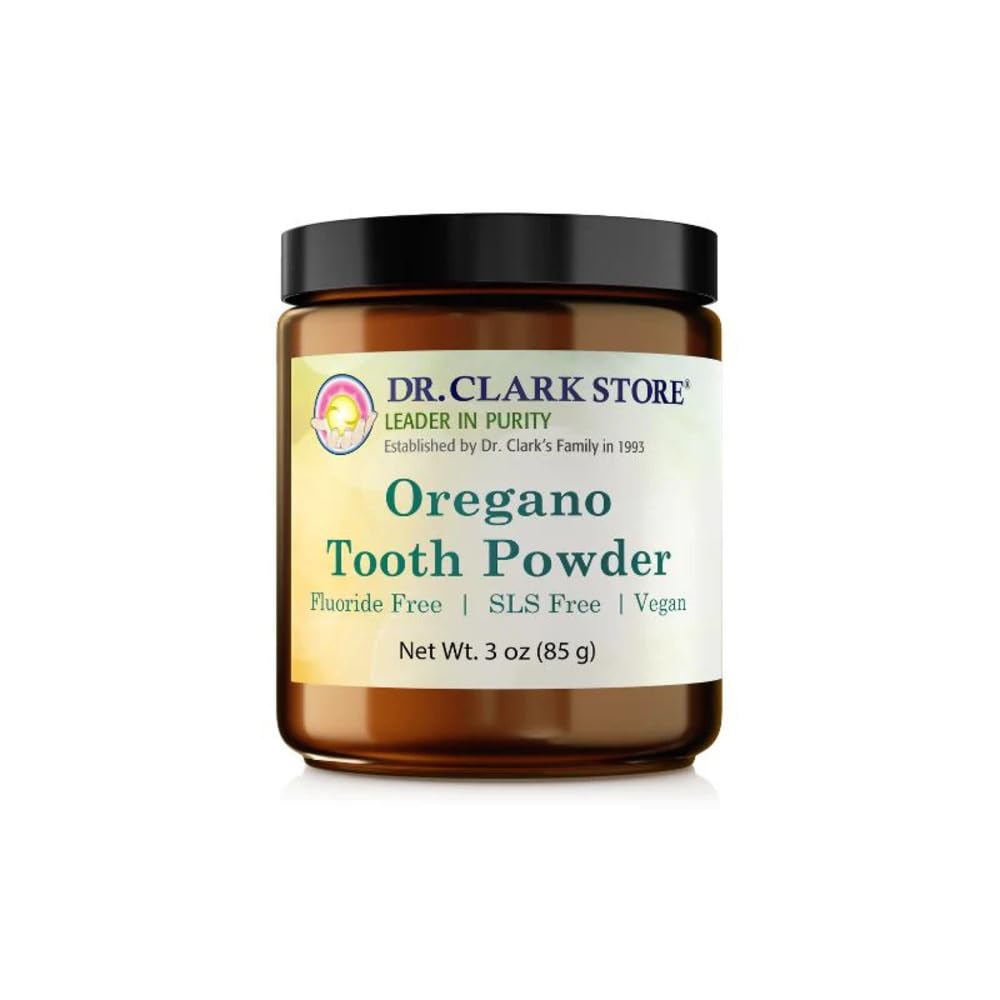 Dr. Clark Oregano Tooth Powder - 3oz, Natural Oral Health & Tooth Whitening Formula
