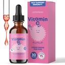 JoySpring Vitamin C dan Zinc for Kids, Elderberry Liquid Suplement Suplemen 124; Alcohol- Free Toddler Vitamin C 124; 2 + Years 124; (2 fl oz) 30