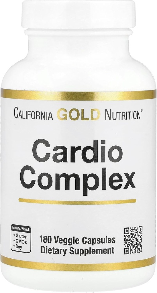 California Gold Nutrition Cardio Complex dengan CardioAmino Blend, CardiotPhyto Blend dan Koenzim Q10, 180 Veggie Capsules