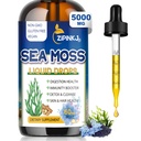Sea Moss Drops, Irish Liquid Sea Moss Gel Suplemen dengan Black Seed Oil, Shilajit, Elderberry, Burdock Root, Spirulina, Bladderwrack for Ditraffic Health, Non-GMO, 2 Fl Oz