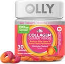 OLLY Collagen Gummy Rings, Support Skin Elasticity and Firstice, 2.5g Collagen, Clinicley-Teruji, Peach, 15 Hari Suppply - 30 Count