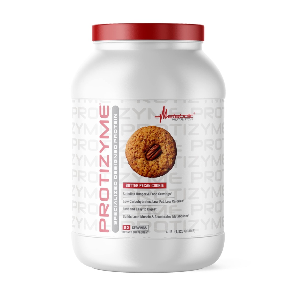 Nuklir Metabolik, Protizyme, 100% Towey Protein Powder, Protein Tinggi, Karb Rendah, Protein Whey Rendah, Enzymes Digetical, 24 Essider Vitamin dan Mineral, 4 Pound (52 ser)