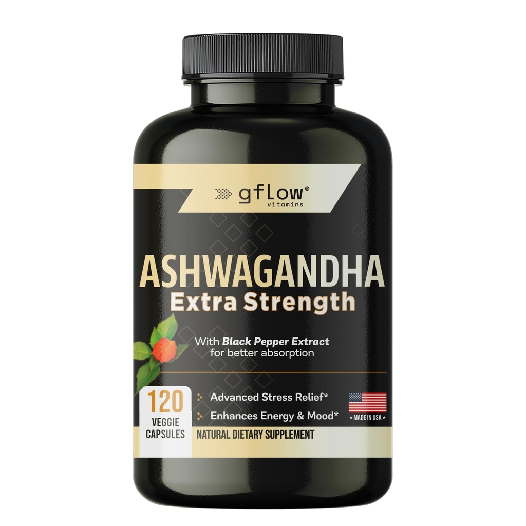 Aswagandha Suplemen untuk Perempuan dan Pria 6000mg 124; Sleep, Mood dan Energy Dukung; Ekstra Kekuatan, Vegan Friendly, Non-GMO, dibuat di USA
