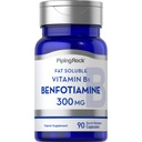 Piping Rock Benfotiamine 300mg 124; 90 Capsules 124; Fat Soluble Vitamin B1 14; Non-GMO, Gluten Free Suplemen