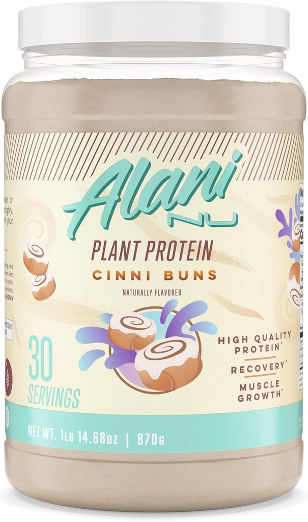 Perabotan Alani Nu Plant-based Protein Powder CINNIBUNS 124S; 18g Vegan Protein 126; Meal Replacement Popper 124; No Sugar Added 124; Low Fat, Low Carb, Dairy Free, Pea Protein Isolate Blad Gender 124; 30