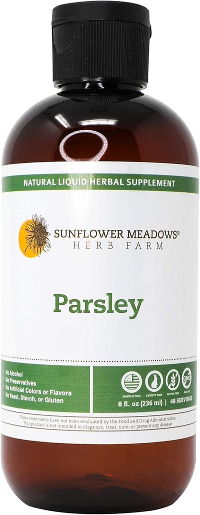 Parsley Cair Herbal Supplemen - 8oz- Alcohol-Free, Non- GMO, Dibuat dengan Organik Ingredians