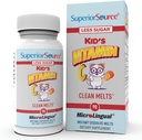 Sumber Superior Kid Vitamin C Clean Melts - Imune Support untuk Anak - Kurang Gula - Non-GMO, Gluten- Free & Preservative- Free - 90 MicroLingual Instant- Dissolve Tablet