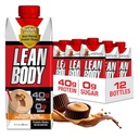 Lean Body Ready-To-Drink Protein Shake, 40g Protein, Whey Blend, 0 Sugar, Gluten Free, 22 Vitamin & Minemins, (Recyclable Carton & Lid - Pack of 12) LABRADA (Chocolate Peanut Butter)