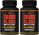 (2 Kemas) IronPulse Capsules Max Formula, IronPulse Max Dukungan Katup, Pil Pulse Besi, Pil Pulse Besi Dukungan, Paket 2