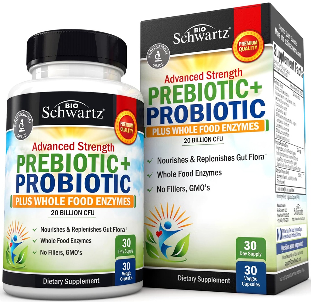Advanced Pregories and Progories for Women & Men, Imuniune, Digetical & Gut Health with L. Reuteri, Inulin Fiber, Digetical Enzymes, Non-GMO, Gluten-Free, Dairy- Free, 30 Capsules