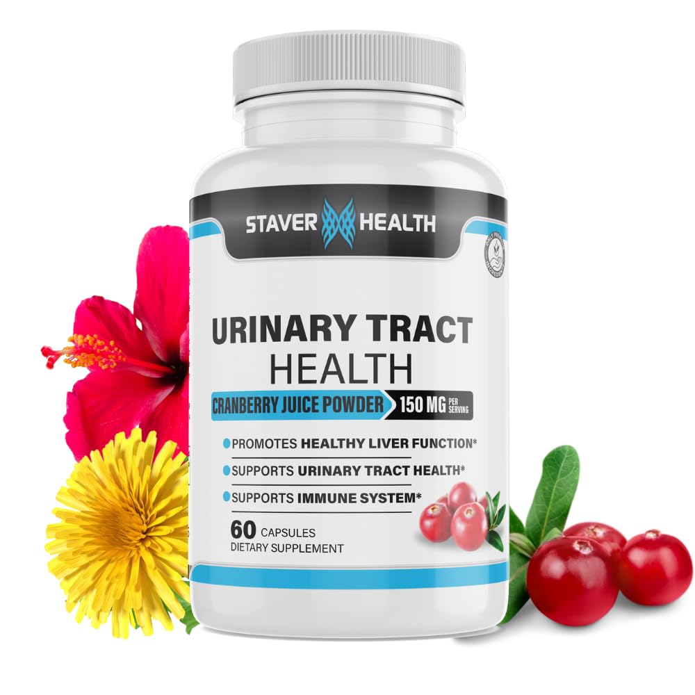 Kesehatan Tract Urinary, Cranberry Pil untuk Perempuan, D Mannose 1000mg Kapsul - Dandellion Herb Suplemen - Membantu Kesehatan Wanita, 60 CT
