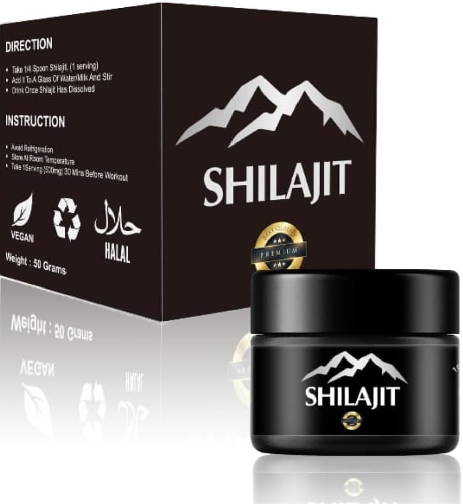 Shilajit Resin dengan Fulvic Acid & Trace Mineces, Original Siberia Pure Shilajit dengan 85 + Humic Acid, Dukung Metabolisme & Imune System - 100 Serving / 1.7 Oz