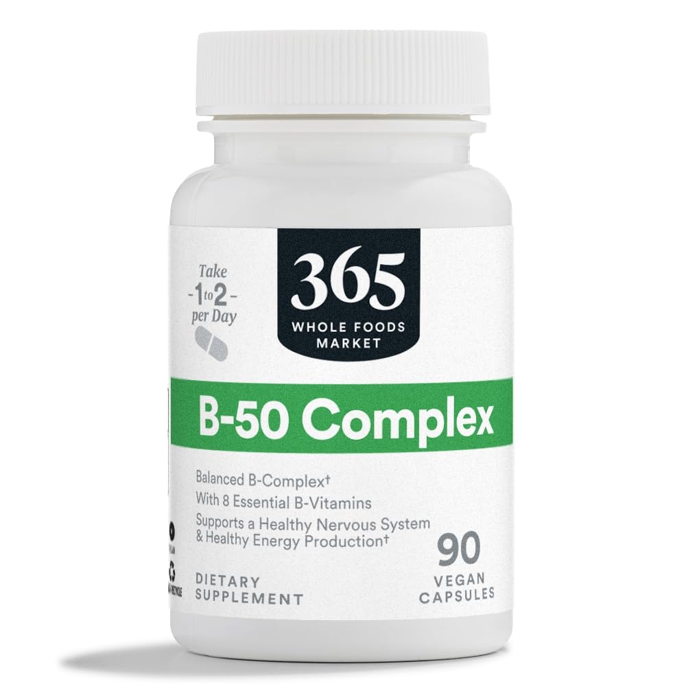 365 oleh Whole Foods Market, Vitamin B-50 Kompleks, Vegan, 90 Kapsul