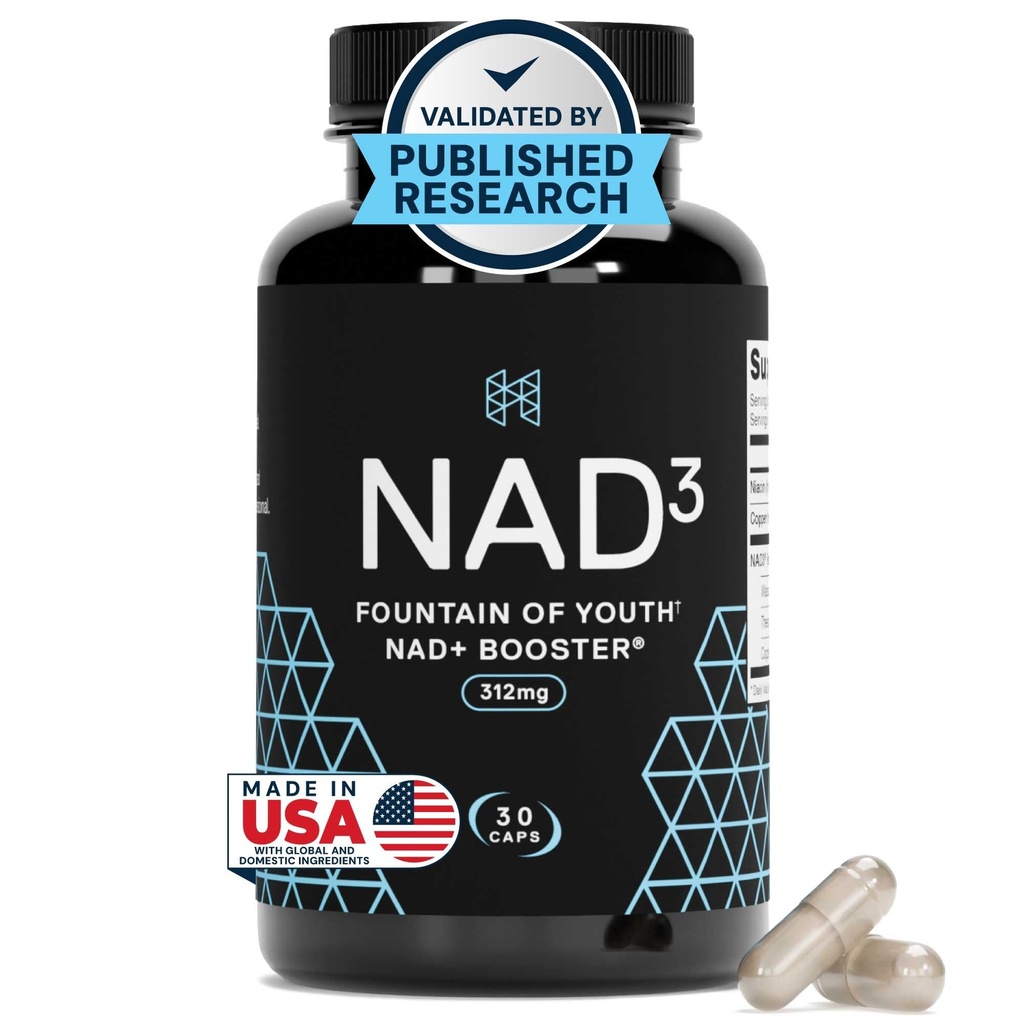 HPN NAD + Booster - Nicotinamide Riboside Alternatif (NAD3) untuk Pria & Perempuan 124; Anti Akting NRF2 Aktivator, 312 mg per Serving - Suplemen Energi Alam untuk Kesehatan Umur-panjang & Sel-Sel, 30 Pil Veggie