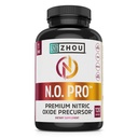 Zhou N.O. Pro - Premium Nitric Oxide Suplement for Men & Women, Heart, Muscle & Blood Support with Beet Root & L Arginine, Natural Nitric Oxide Booster - 120 Vevgie Capsules