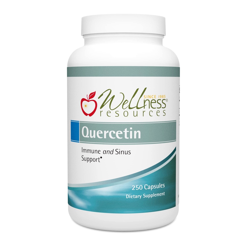 Wellness Resources Quercetin - Imune, Sinus dan Allergy Dukung 1000mg per Serving - (250 caps / 125 Pelayan) Vegan, Non- GMO