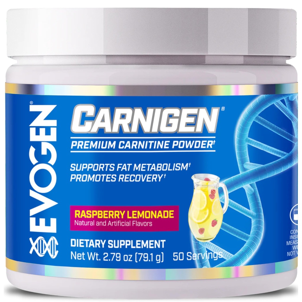 Evogen Carnigen - Premium Carnitine Powder 124; Support Fat Metabolism & Promotes Recovery 124; Stimulant- Free L Carnitine Suplemen dengan Acetyl L- Carnitine 124; Raspberry Leemary 124; 50 Pegawai