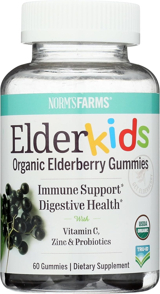 NORMS Farms Organic Elderkids Immune Dukungan, 60 CT
