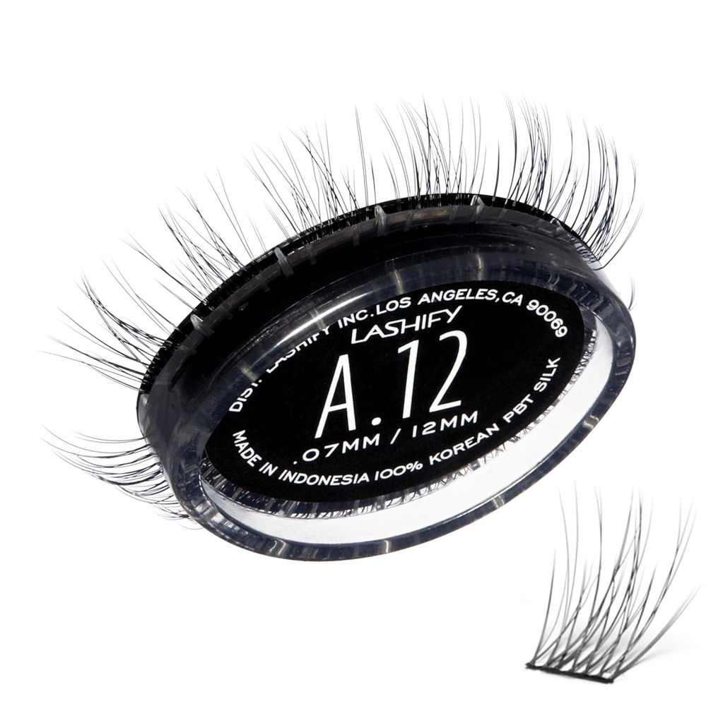 Lashify amplify 12mm GossamerDIY Eyelash Extensions Refill, Black, Easy False Eyefures for a Natural Look
