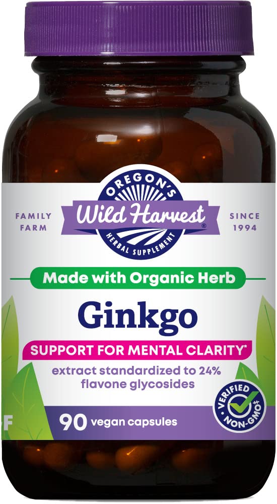 Oregon Wild Harvest None-GMO Ginkgo Capsules - 90 Count