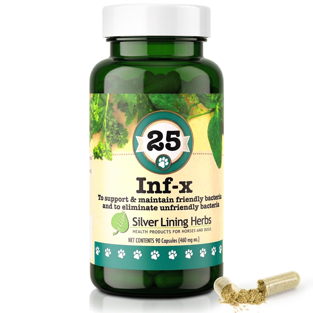 Silver Lining Herbs 25 Canine INF- X - membantu mempertahankan distribusi makanan sehat - Dukungan Alam untuk Proses Detoksifikasi Normal - Suplemen Kesehatan Herbal - 90 Kapsul
