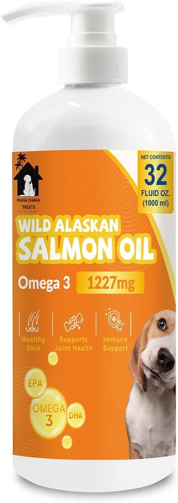 Salmon Oil for Dogs & Cats 126; Omega 3 Fish Oil Suplement for Healthy Skin & Coat, Joint & Bone Support, Allergy Relief & Inflammation Defense 124; 32oz