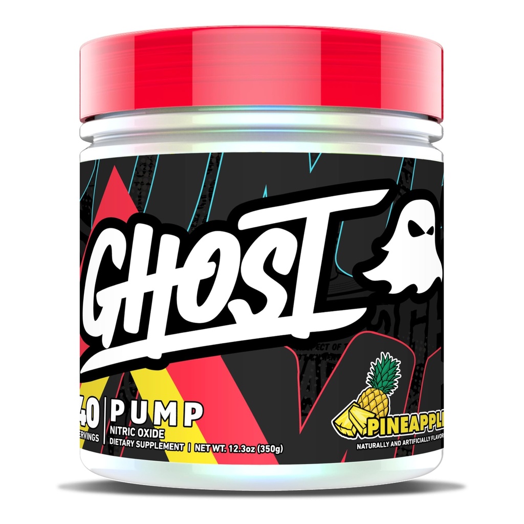 GHOST Pompa Nitric Oxide Powder, Nanas - 40 Servis - Sugar- Free & Stim-Free Pre-Workout Suplemen - L- Citrulline, Arginine Nitrate & L-Glutathione - Soy & Gluten- Free, Vegan