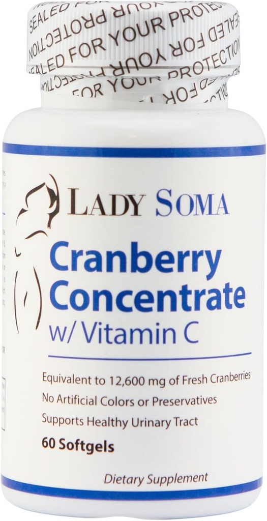 Lady Soma Cranberry UTI Pertahanan dengan Vitamin C - 60 Softgels