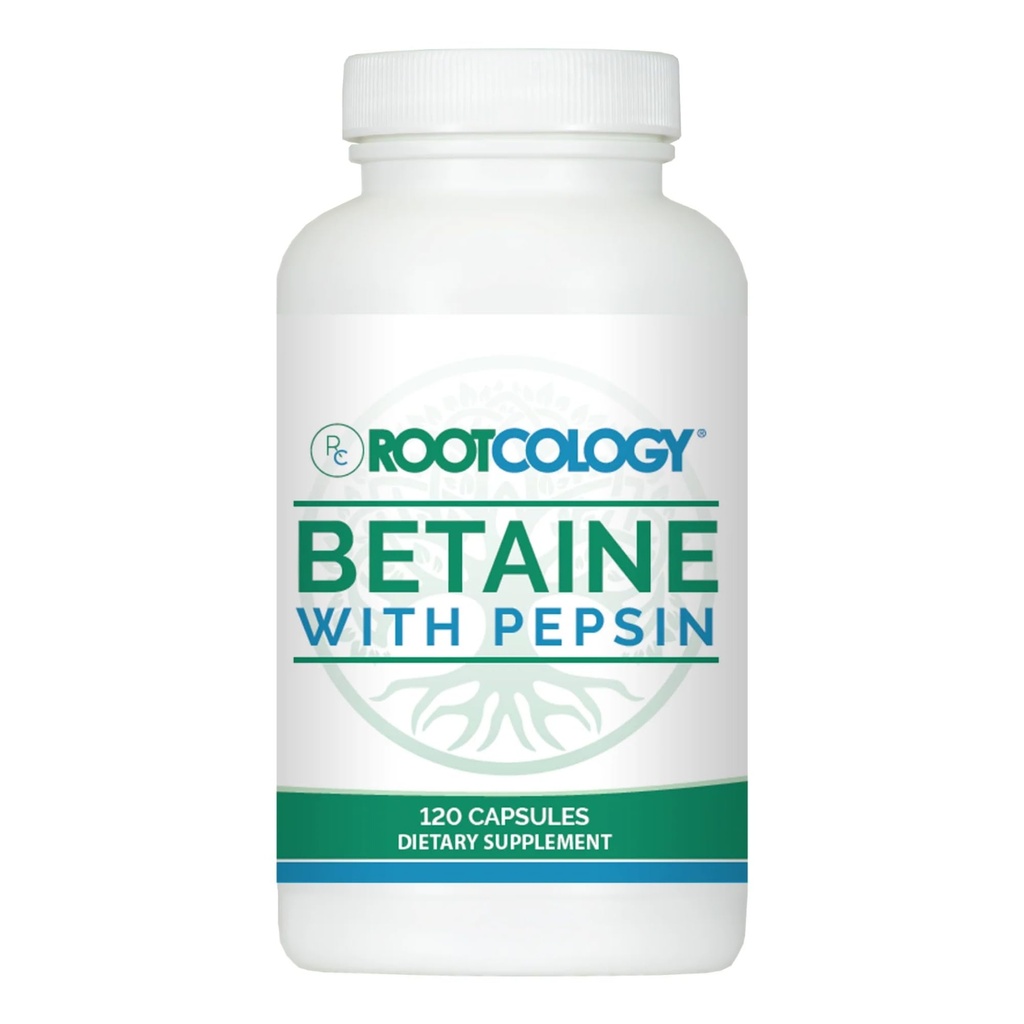 Rootcology oleh Dr. Izabella Wentz 124; Betaine dengan Pepsin 124; 750mg Betaine HCl dengan 50mg Pepsin untuk Pembuangan Dukungan 124; 120 Capsules