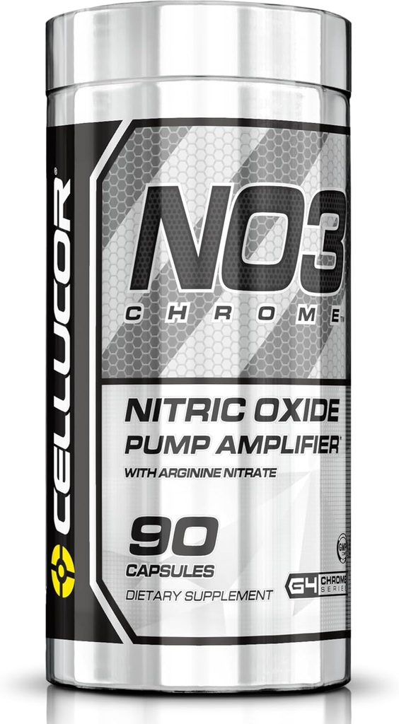 Sel NO3 Chrome Nitric Oxide Suplemen dengan Arginine Nitrate untuk Pulse Pompa & Darah Flow, 90 Kapsul, G4