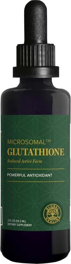 Global Healing Center - Glutathione Suplemen - Microsomal L- Glutathione (Reduced) 250mg - Antioidant Mikrodal Technology lebih tersedia untuk Tubuh Anda Daripada Jenis Lipomal - 2 Fl Oz