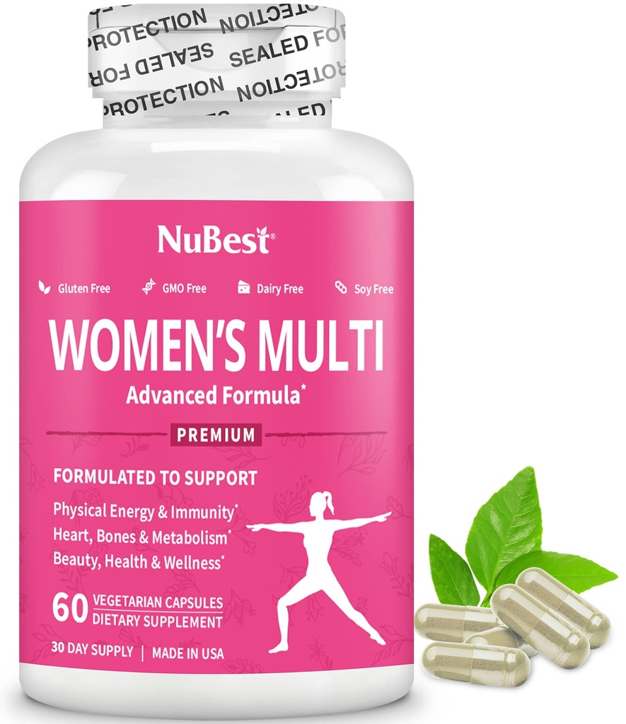 Multivitamin for Women dengan 39 Key Nutrients, Estivents Vitamin, Mineral, Horny Goat Weed, Maca, Wild Yam, Red Clover, Cranberry, Arginine, Herbal Suplemen 124; 60 Vegan Capsules 124; 1 Bulan Supply