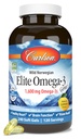Carlson Elite Omega-3 Gems, 1600 mg Omega- 3 dengan EPA & DHA, Lemon Flavor, 240 Softgels - Wild- Menangkap Norwegia Minyak Ikan, Disediakan
