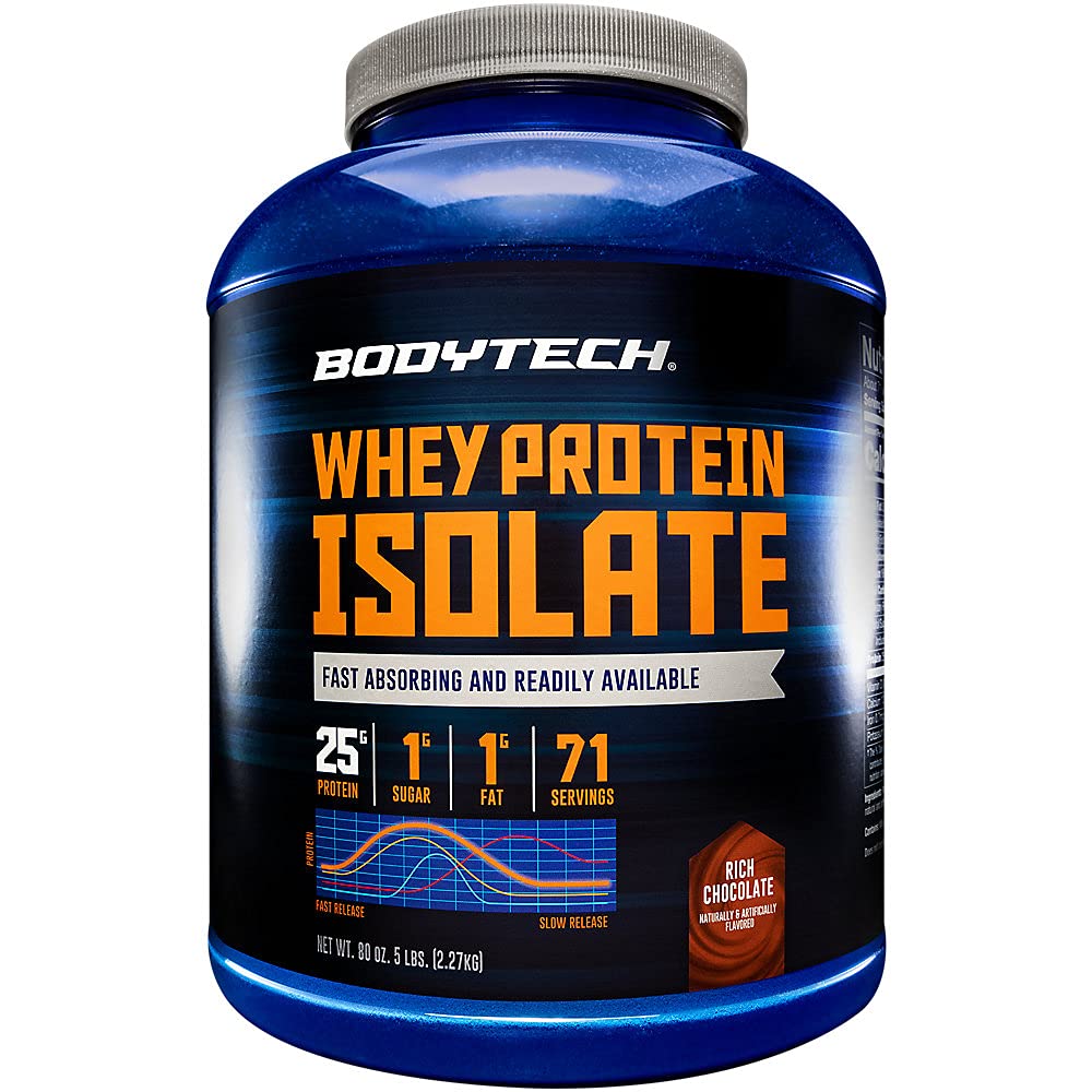 BODYTECH Whey Protein Isolate Powder - Coklat Kaya (5 Lbs. / 71 Servings)