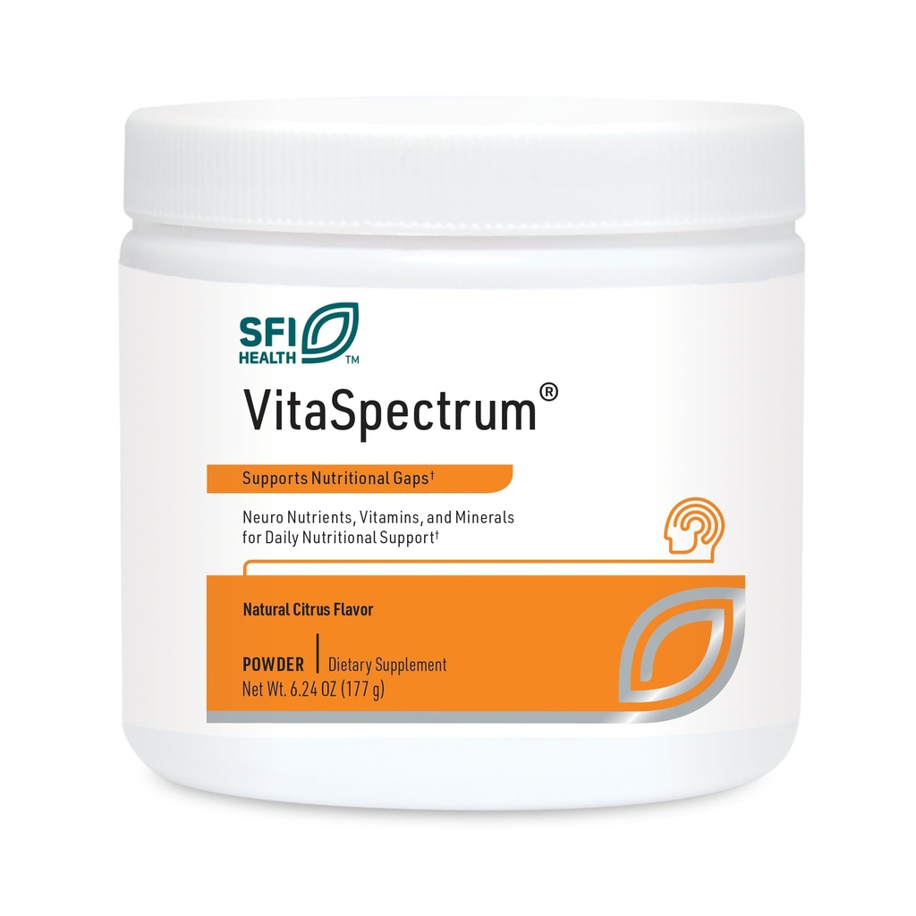 Klaire Labs SFI Health VitaSpectrum Powder for Kids - Daily Children's Multivitamin/Mineral with 23 Essential Nutrients - Citrus Flavor - No Copper, Iron, Gluten or Casein (30 Servings, 171 Grams)