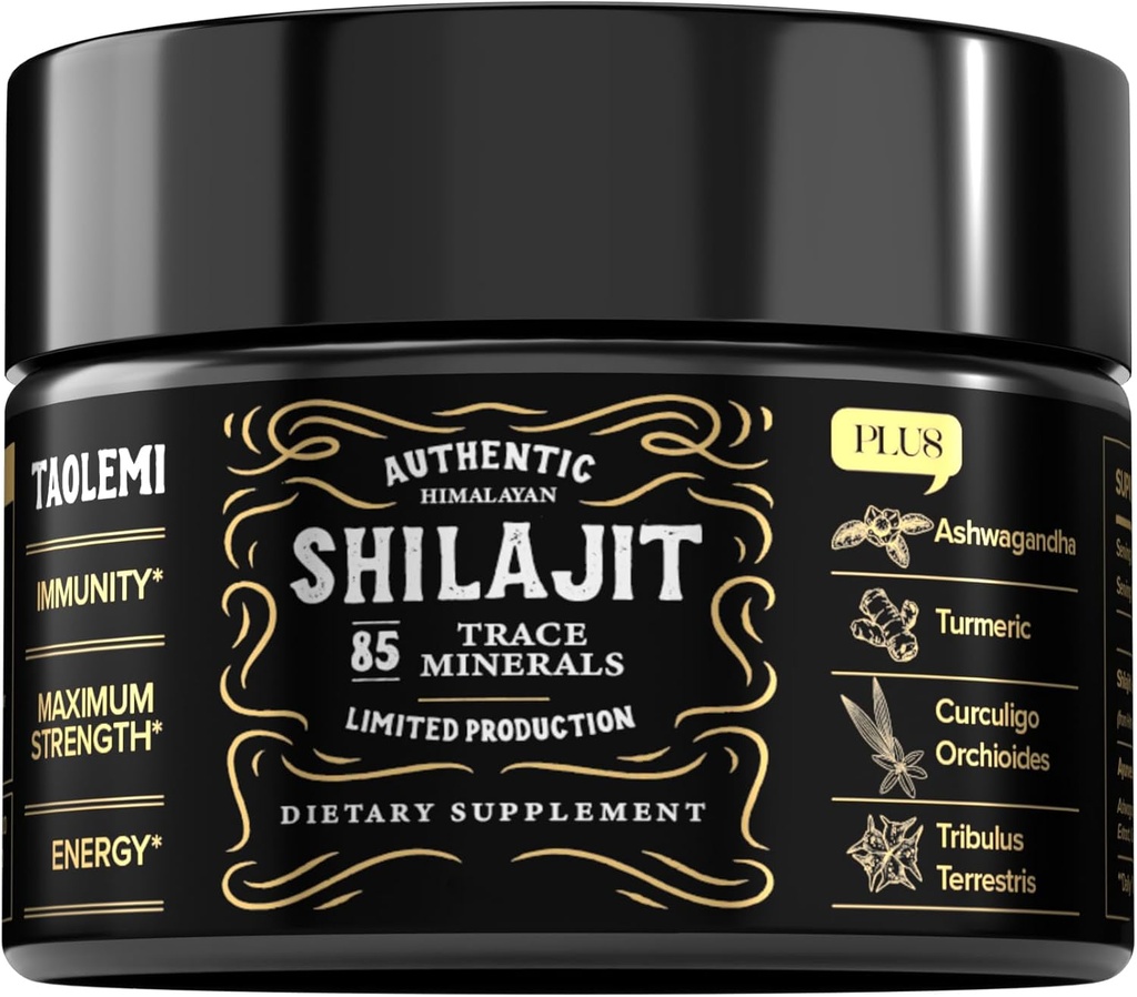 Shilajit Pure Himalaya Organic, 49g Jar Natural Shilajit Resin for Men & Women, 85 + Trace Mineval & Fulvic Acid, Pure Himalaya Extract, Natural Energy and Vitalitas Enhancer, 62,5 Ser