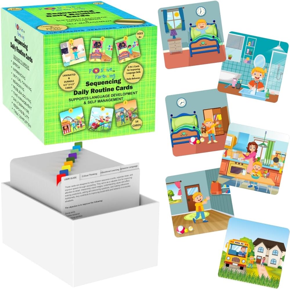 Sekuence for Kids Daily Routine Cards Speech Machic Material Social Development and Sentence Building for Children ABA Therapy Machheric Therapy