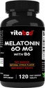 Melonatin 60 mg dengan Vitamin B6 - 120 Fast Dissolve Tablet Extract Strongs - Drug-Free - Natural Citrus Flavor - Vegetarian, Non-GMO, Gluten- Free