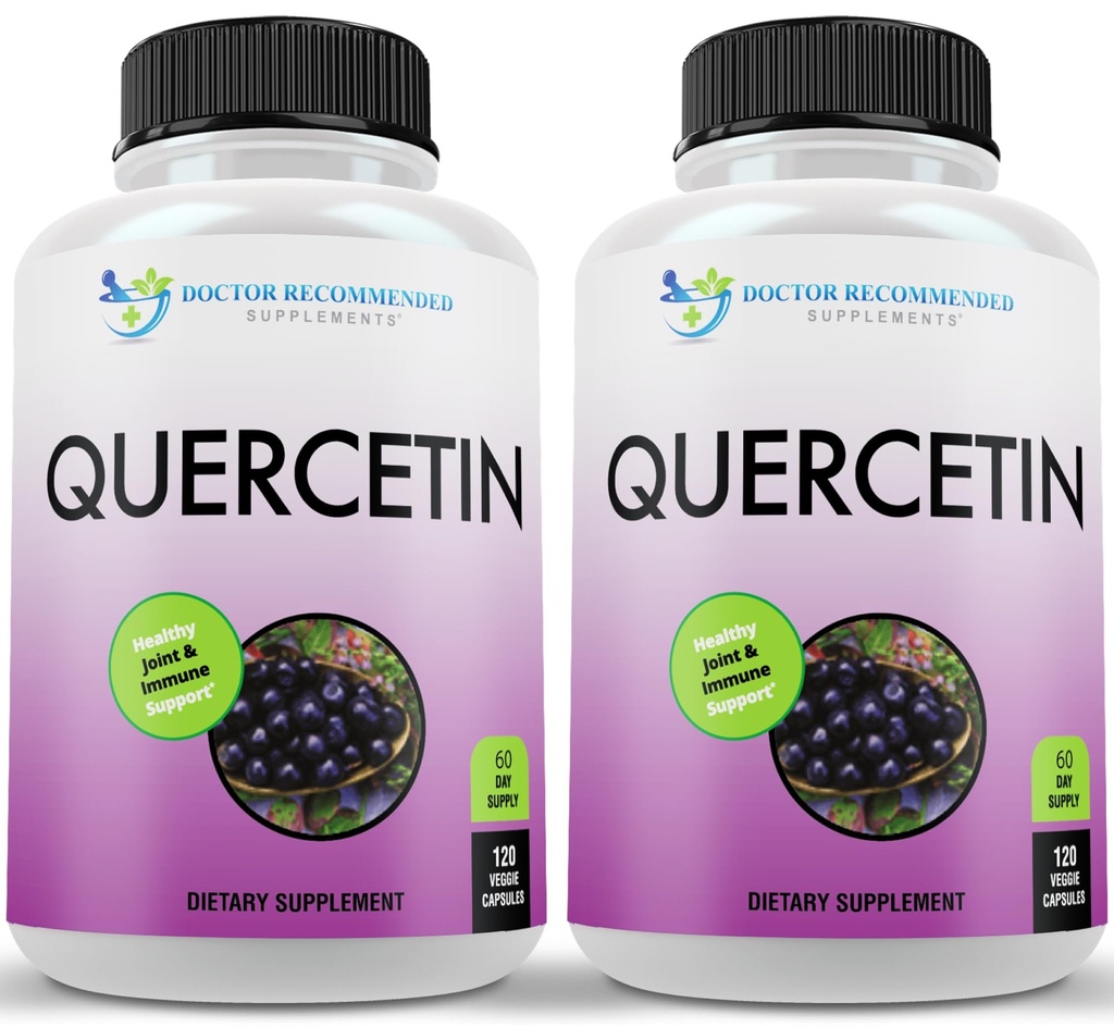 DOKTER DIPERINTAH SUPPLEMENTS Quercetin Per Serving - Vitamin Suplemen, (Vegan 124; Non-GMO) (120 Veggie Capsules, Paket 2)