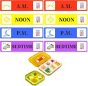 500 Pcs Medicine Stickers Medicts Instruction Label - Morning Noon Eventime Bedtime Meduction Sticker 2 / 5 x 1.6 Inch AM NOON PM untuk Stickers for Pill Case Planners
