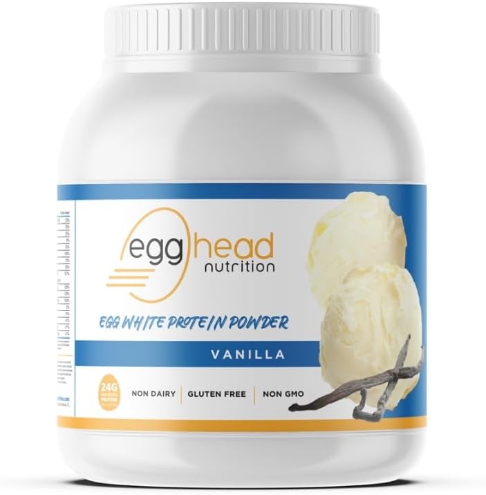 Usus Egghead - Egg White Protein - 24 G (Grams) 3.3 Pound, Non Dairy, Gluten Free, Non GMO, dibuat di USA (Vanilla)