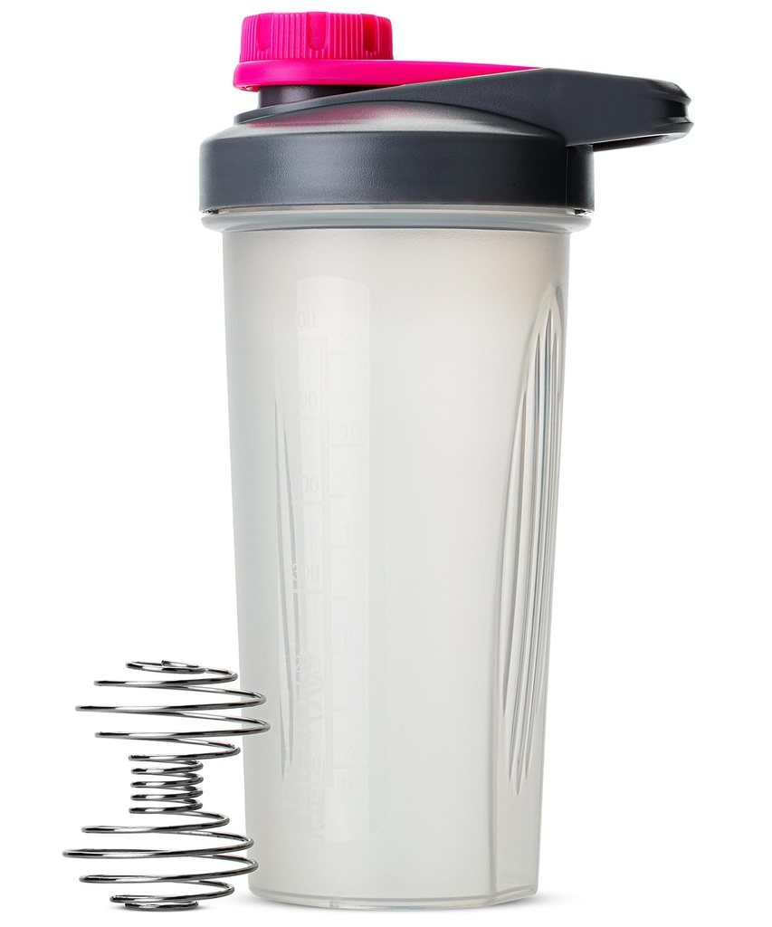 Mr. Pen Shaker Bottles for Protein Mixes - 28 oz, Gray & Pink Protein Shaker dengan Wire Whiwk Ball