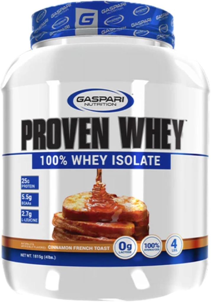 Nutrition Gasparation Prove Whey, 100% Hydrolyzed Whey Isolate, High Protein, Laktosa Free, Low Carbohydrate dan Low Sugar (4 lb, Cinnamon French Toast)