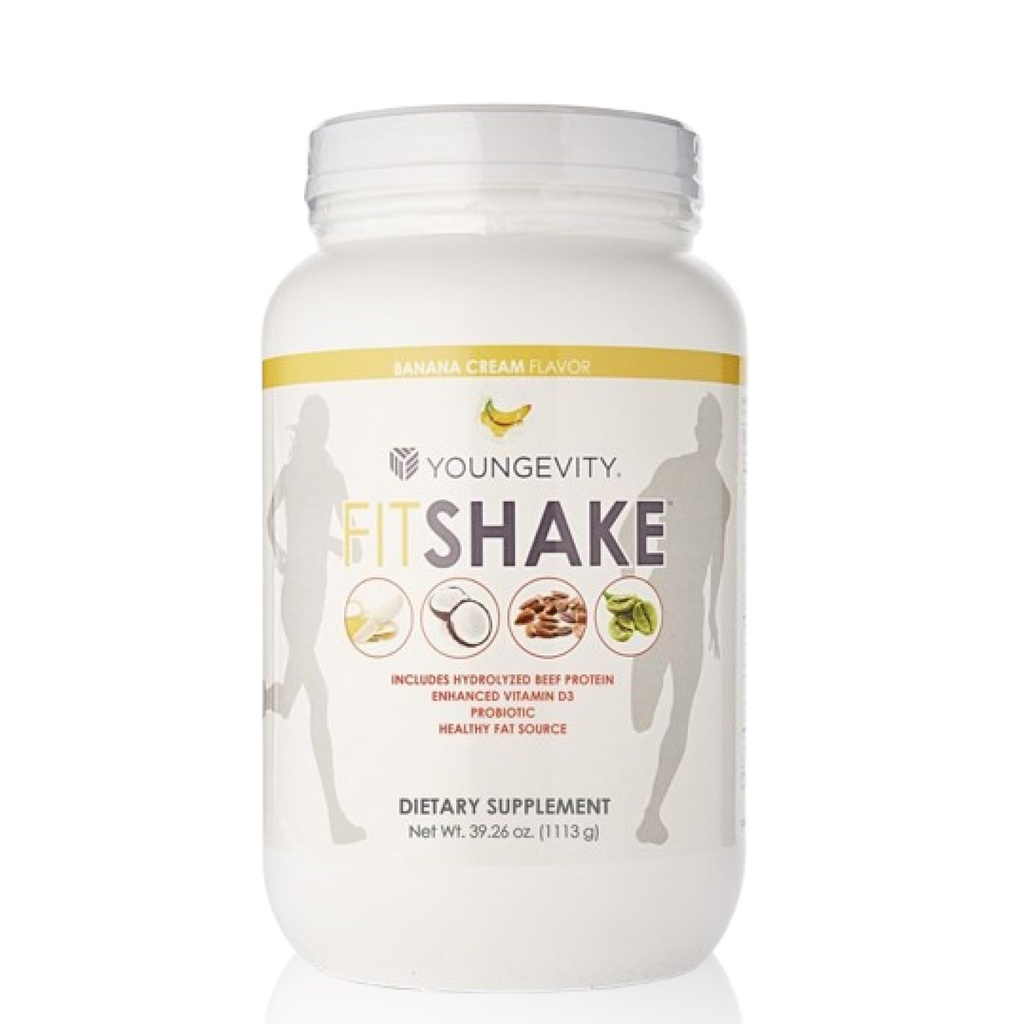 FitShake ™ Pisang Cream 124; 20g Gut-Friendly Protin 124; Electrolites, Minemary, Collaten, Vitamin D, Propoles, dan Lebih 124; 30 Ibs