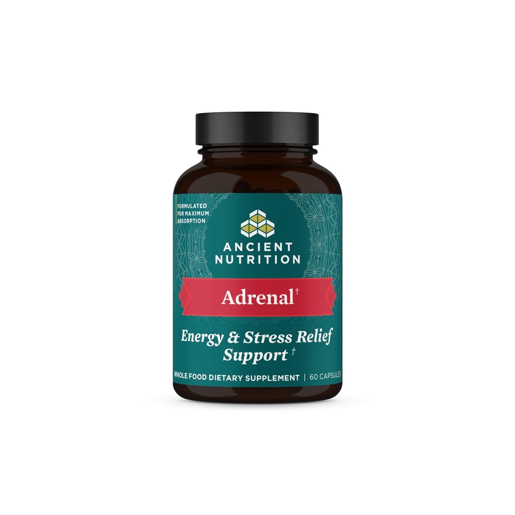 Dukungan Nutrition Adrenal Kuno dengan Tambahan Ashwagandha, Membantu mengurangi Stress & Fatigue, Paleo dan Keto Friendly, Gluten Bebas, 1300mg, 60 Kasules