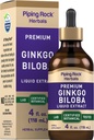 Piping Rock Ginkgo Biloba Suplemen 124; 4 fl oz 124; Premium Cair Herbal Ektract 124; Certified Botani 124; Non GMO, Gluten Bebas
