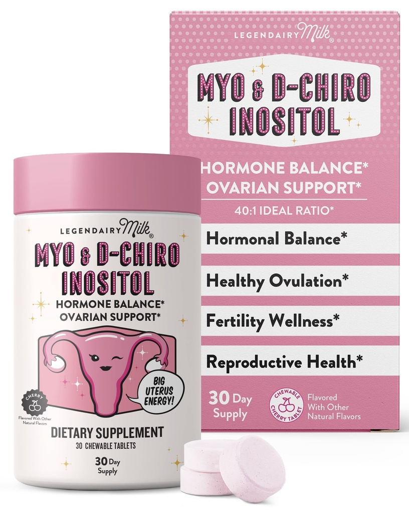 Milk Murni Inositol Pable - Myo- Inositol & D- Chiro Supplemen Hormonal & Fertilitas Dukungan - Ideal 40: 1 Rasio - 30 Hari Supppply
