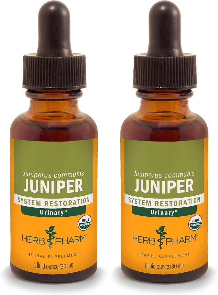 Herb Pharm Sertifikasi Ekstrak Cairan Organik untuk Sistem Pembuangan Dukungan Juniper 1 Fl Oz (Paket 2)