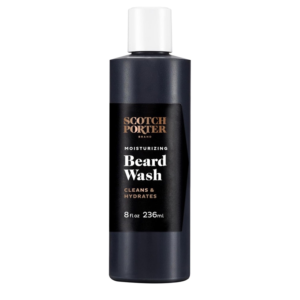 Scotch Porter Moisturizing Beard - Cleanse, Refresh, Hydrate & Sweater Coart, Dry Facial Hair sambil Melindungi Skin untuk Fuller / Healthier - Mencari Beard Asli Scent, 8 oz. Botol